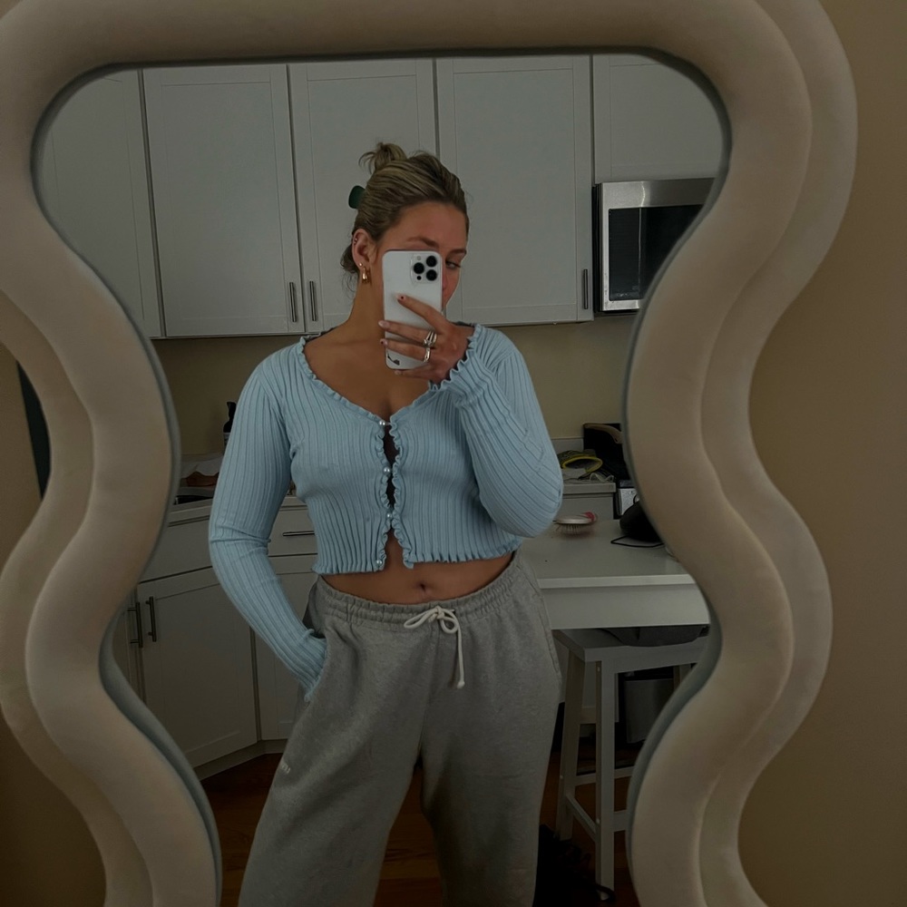 Princess Polly Light Blue Button Top